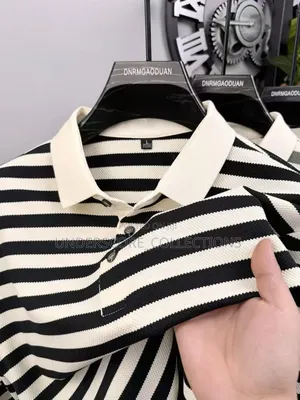 Stripped Polo T-Shirts Short Sleeved