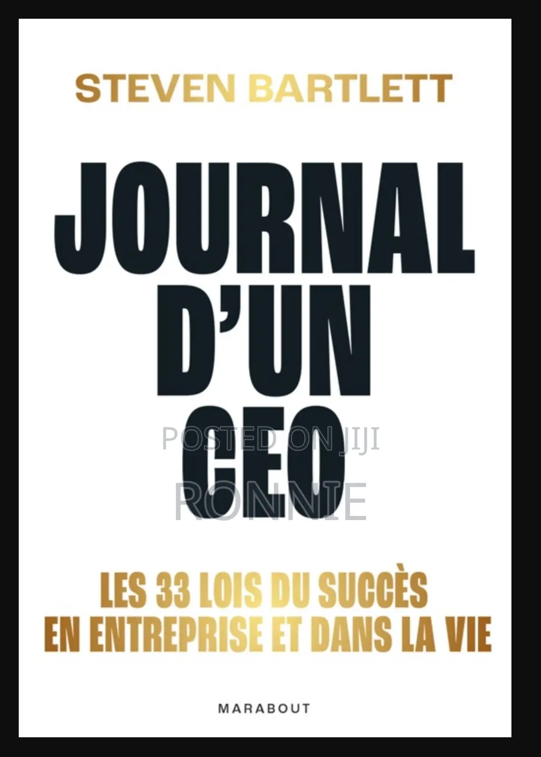 Journal d'Un Ceo Book by Steven Bartlett [French Version]