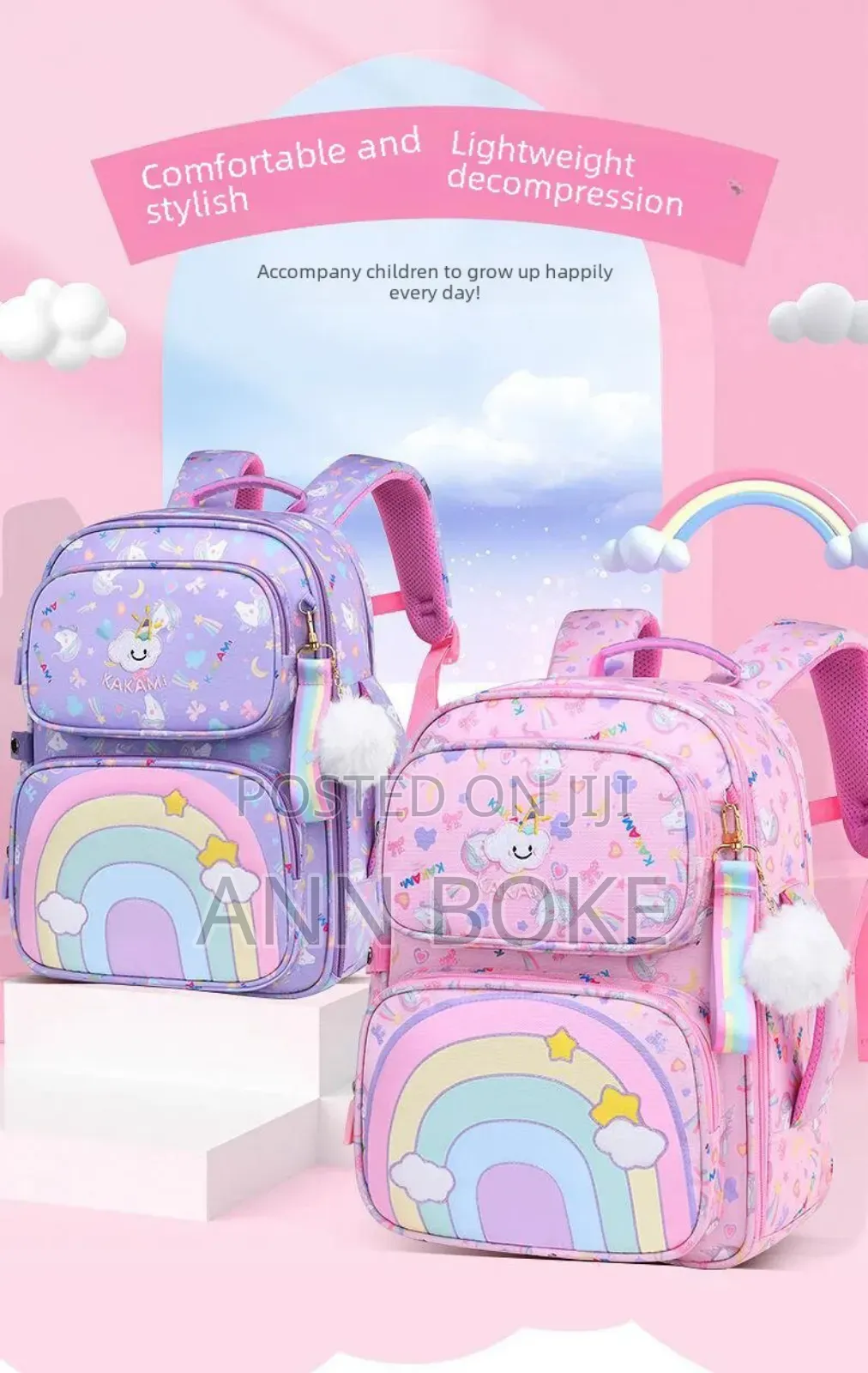 Girls Backpack Colour: Pink N Purple