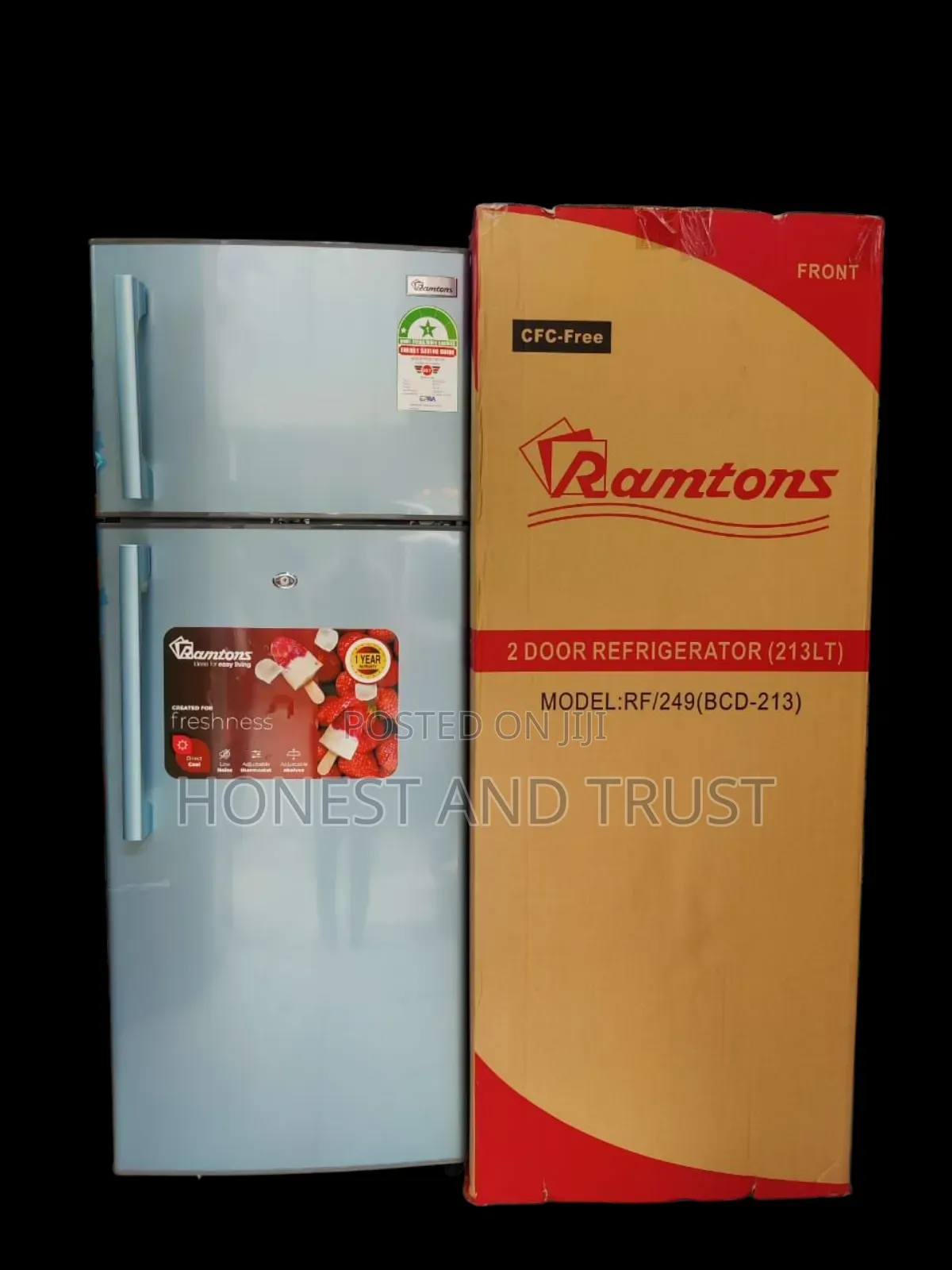 *Ramtons Fridge Double Fridge 213litres Rf249