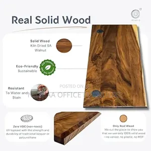 Office Table: Live Edge Walnut Solid Wood Standing Desk