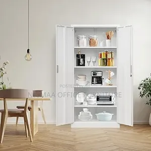 File Cabinet: Lockable White Steel Storage Cabinet