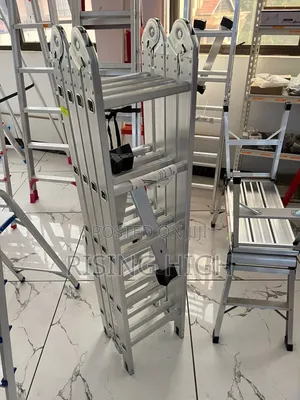 12-Step Aluminum Ladder – 4x Foldable Design