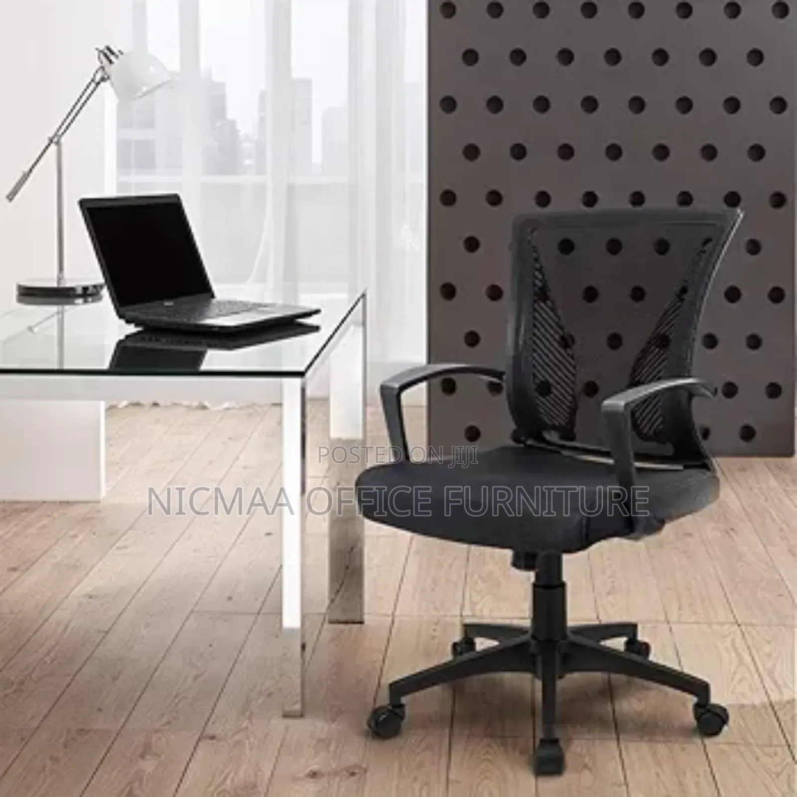 Office Chair: Ergonomic Mid-Back Mesh With Armrests