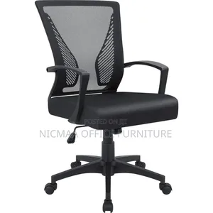 Office Chair: Ergonomic Mid-Back Mesh With Armrests