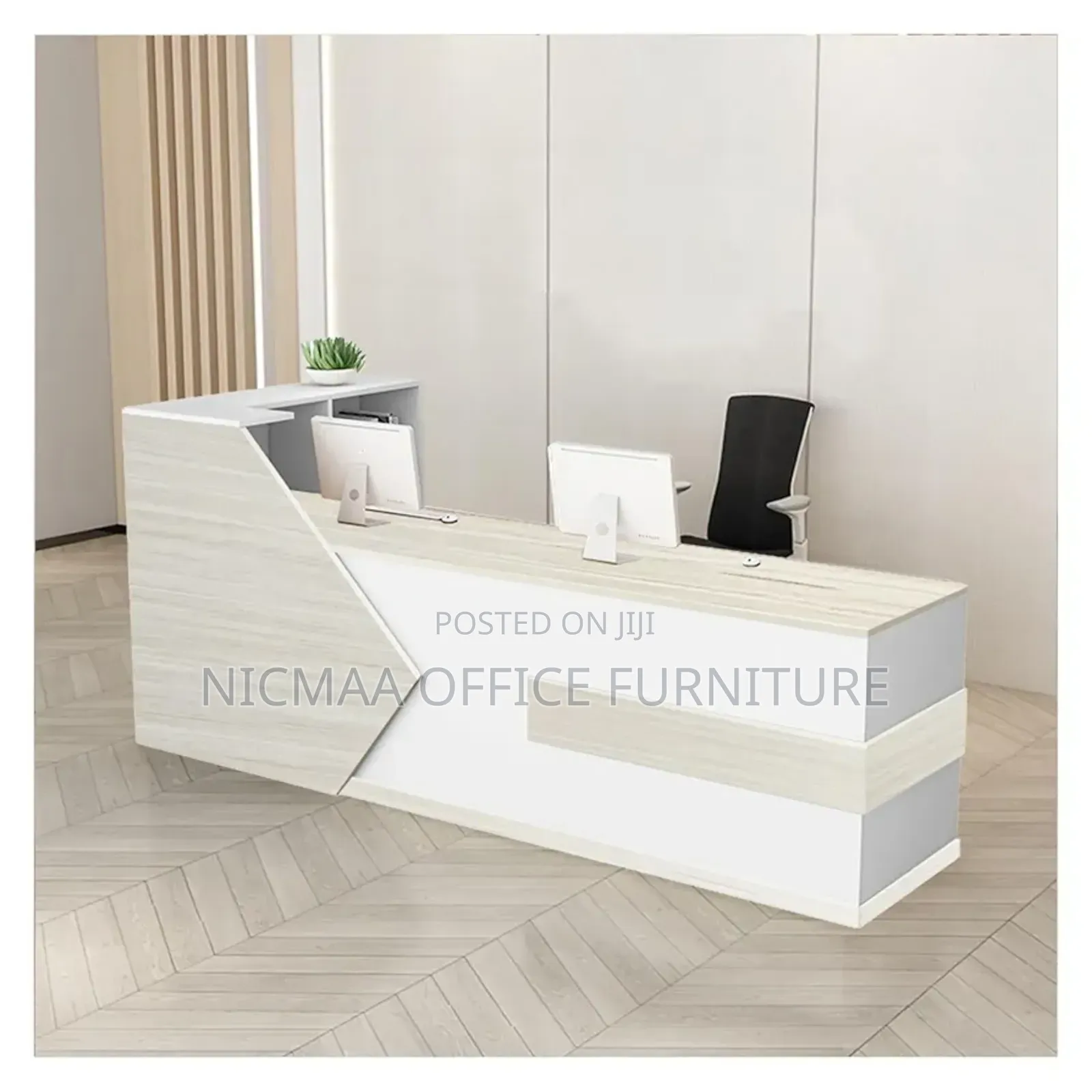Reception Desk: Luxe L-Shape Reception Counter Desk