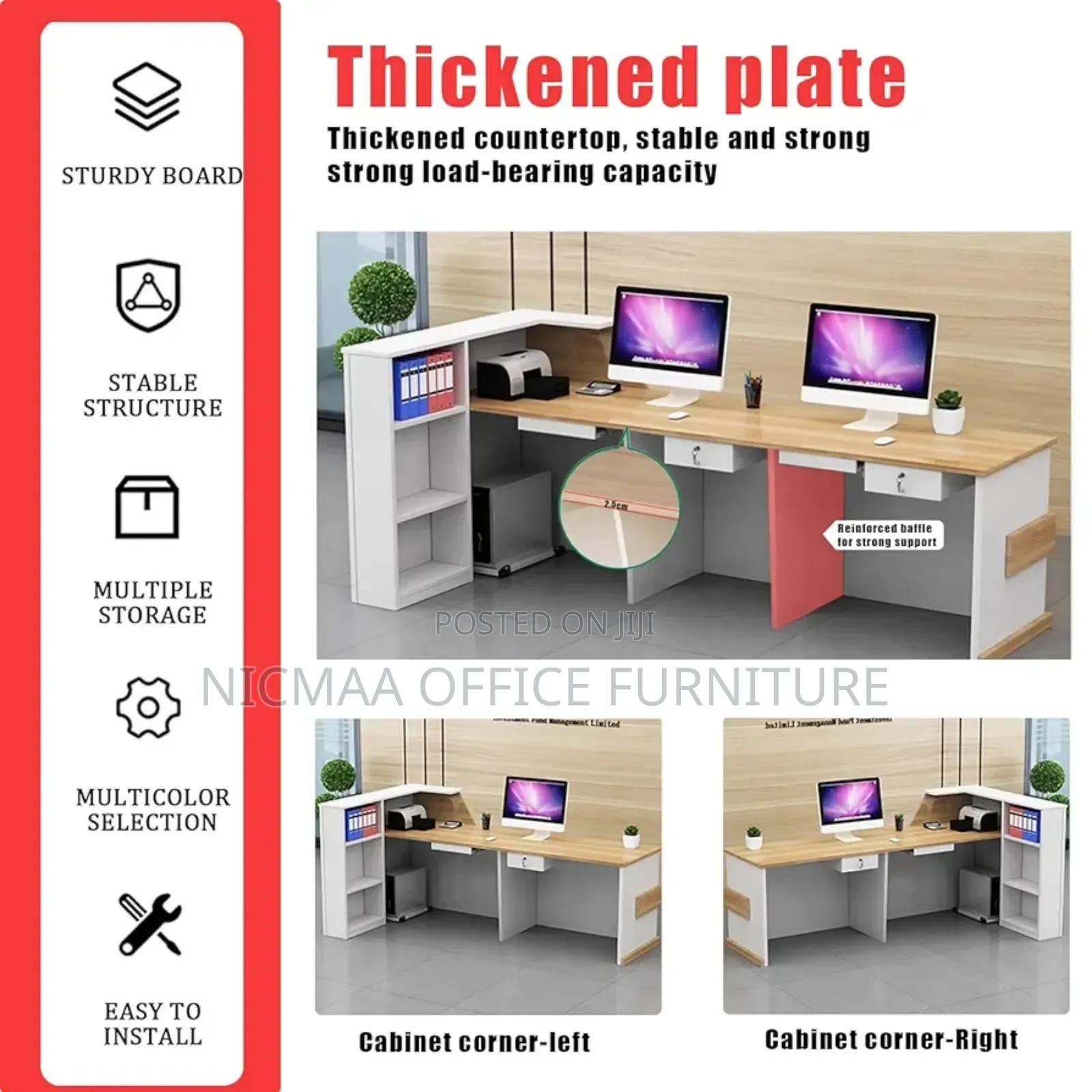 Reception Desk: Luxe L-Shape Reception Counter Desk