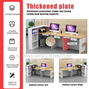 Reception Desk: Luxe L-Shape Reception Counter Desk