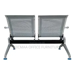 Waiting Bench: Durable 2-Seater Chrome Waiting Chair
