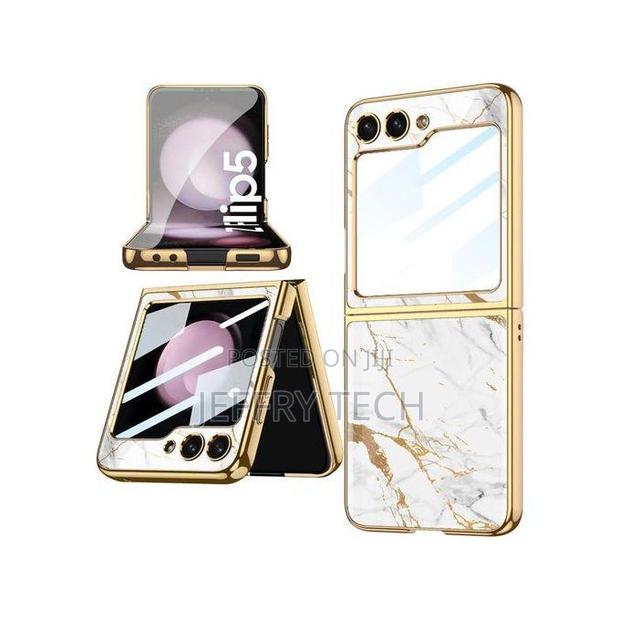 Gold Linedesign Marble Case Cover for Samsung Galaxy Z Flip5