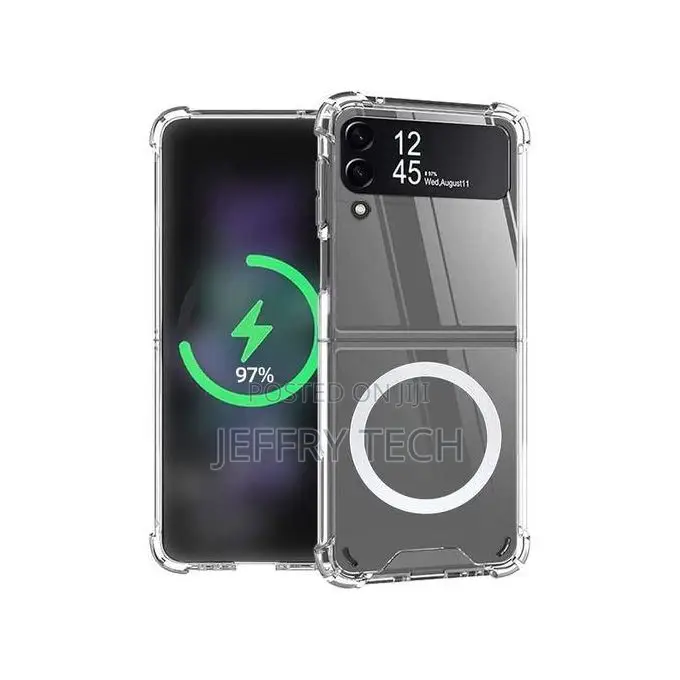 Galaxy Z Flip 4 Magsafe Clear Case, With Magnetic and Suppor