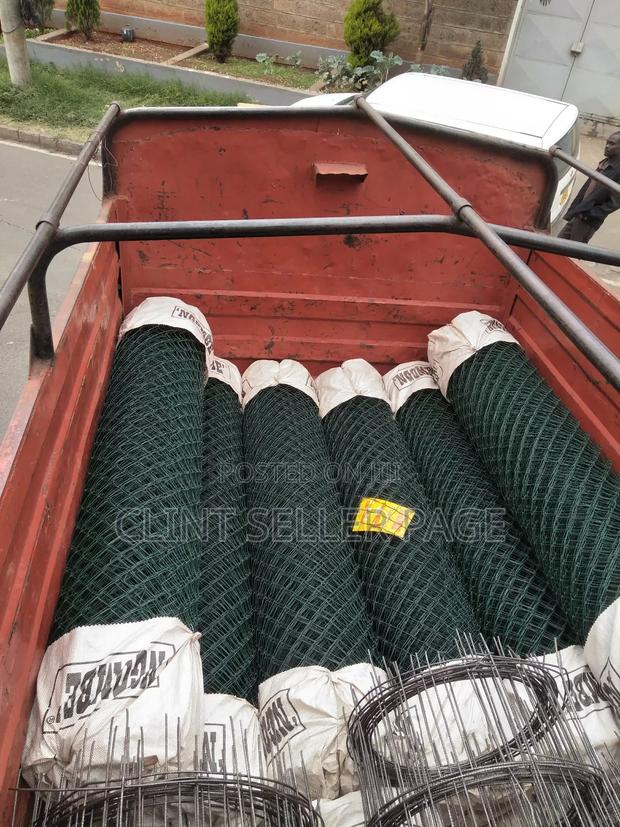 Green PVC Coated Chain Link - main view