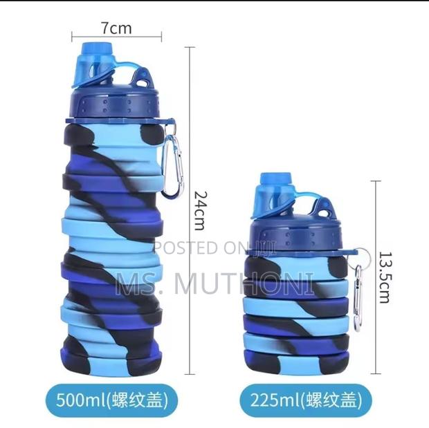 500 Ml Portable Silicone Folding Water Bottle Collapsible - thumbnail 6