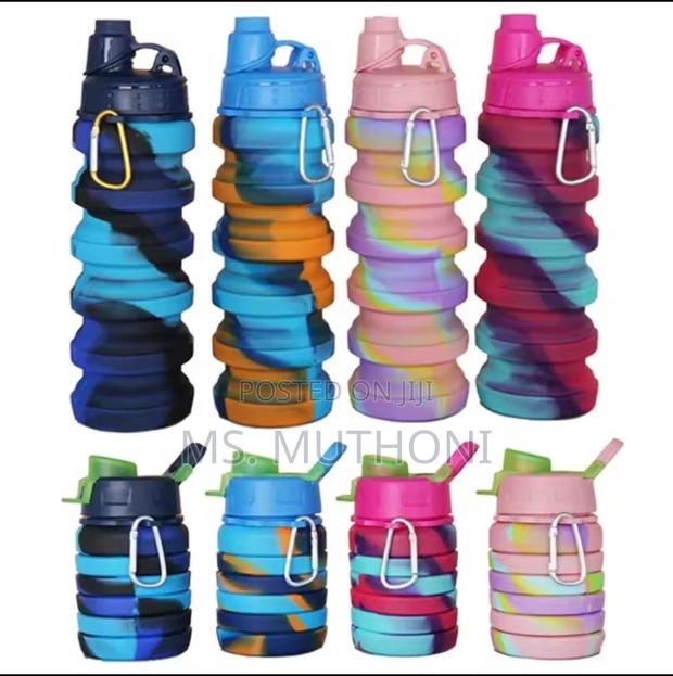 500 Ml Portable Silicone Folding Water Bottle Collapsible - thumbnail 2
