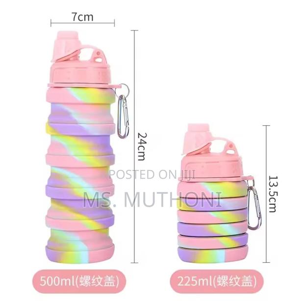 500 Ml Portable Silicone Folding Water Bottle Collapsible - thumbnail 7