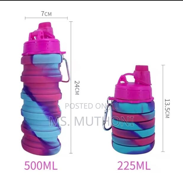 500 Ml Portable Silicone Folding Water Bottle Collapsible - thumbnail 10