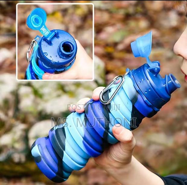 500 Ml Portable Silicone Folding Water Bottle Collapsible - thumbnail 5