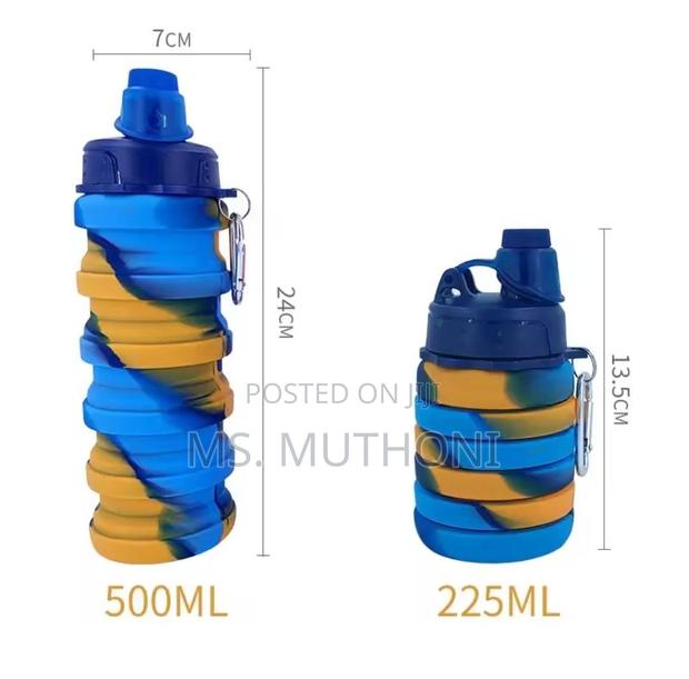 500 Ml Portable Silicone Folding Water Bottle Collapsible - thumbnail 9