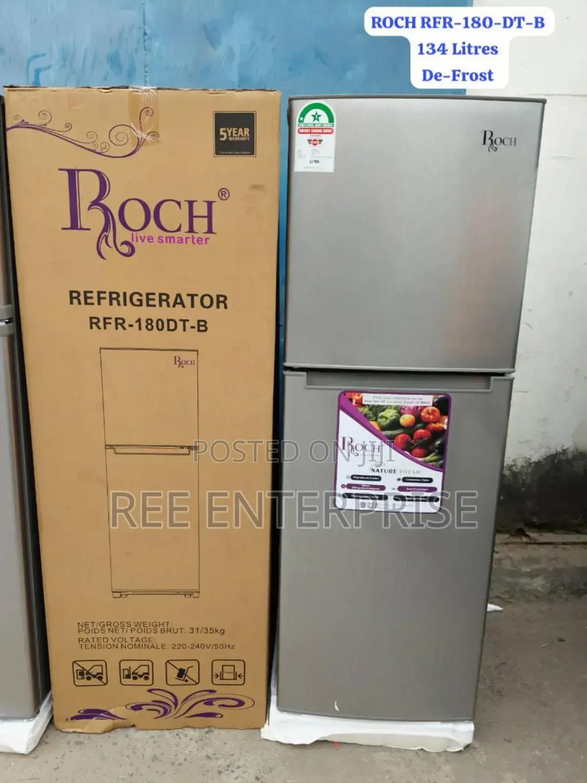Brand New Roch 134 Litres RFR-180dt-B Refrigerator