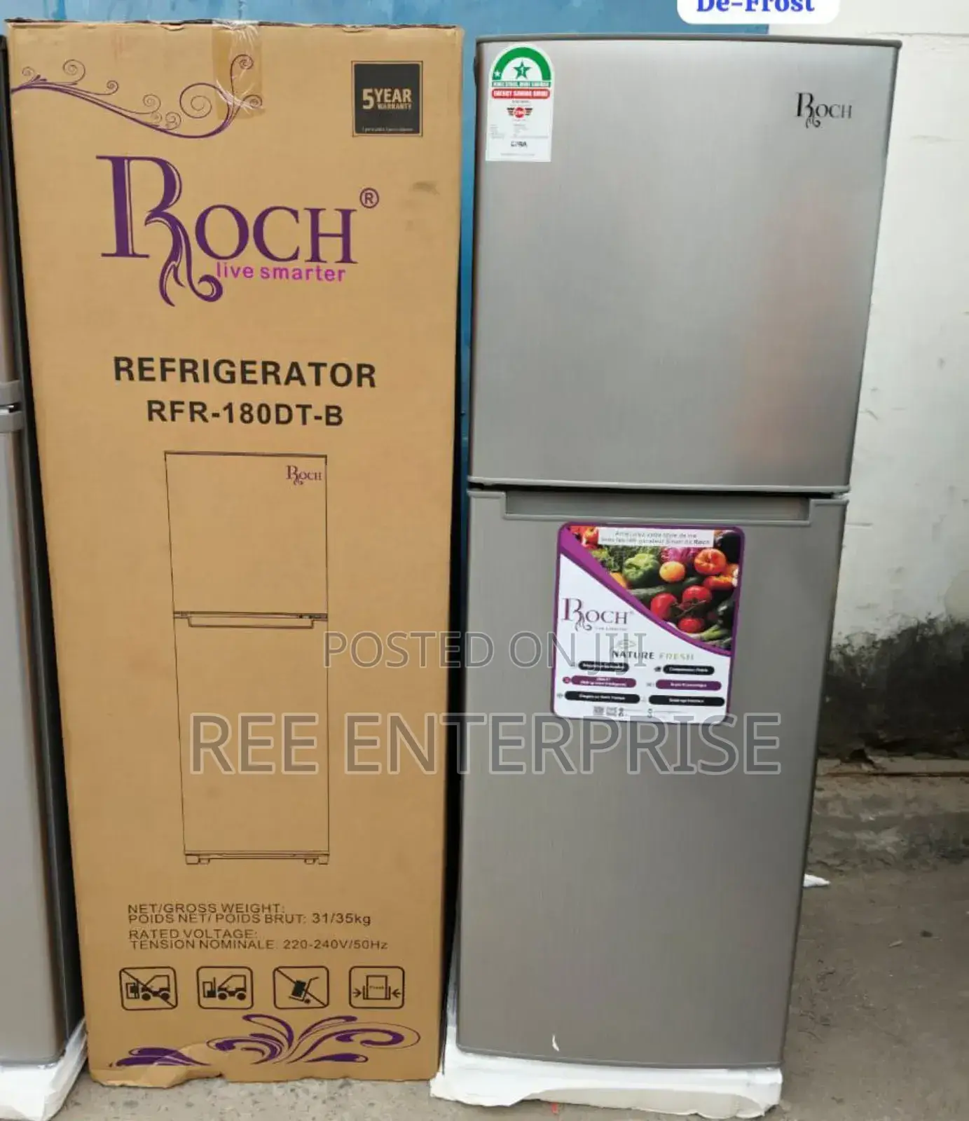 De Frost 134 Litres RFR-180dt-B Roch Refrigerator