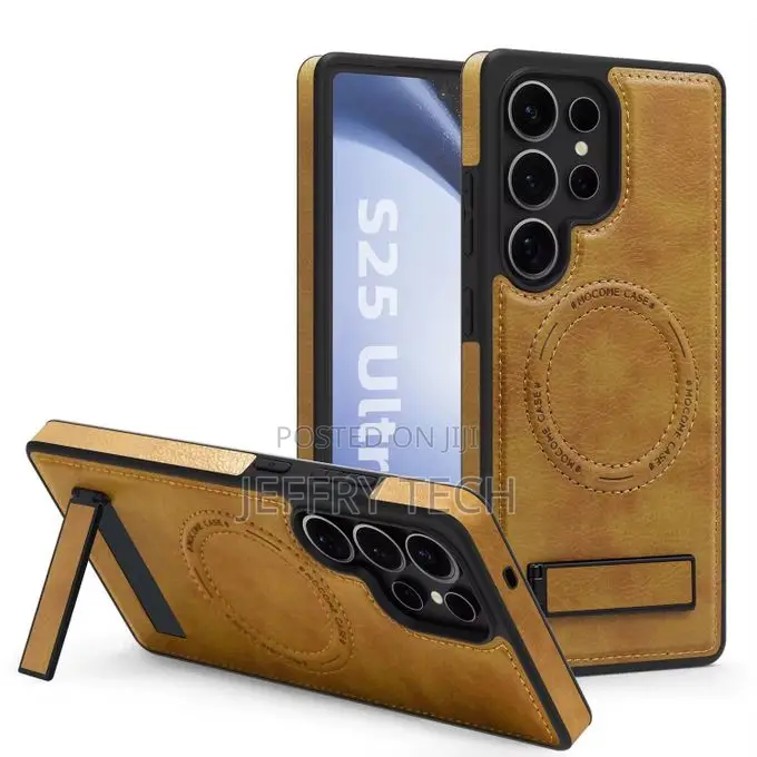 Leather Magnetic Case With Magsafe for Samsung S25 Ultra
