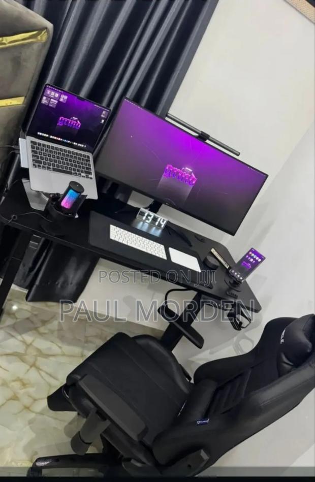 Straightfull Pure Black 120cm Electric Table