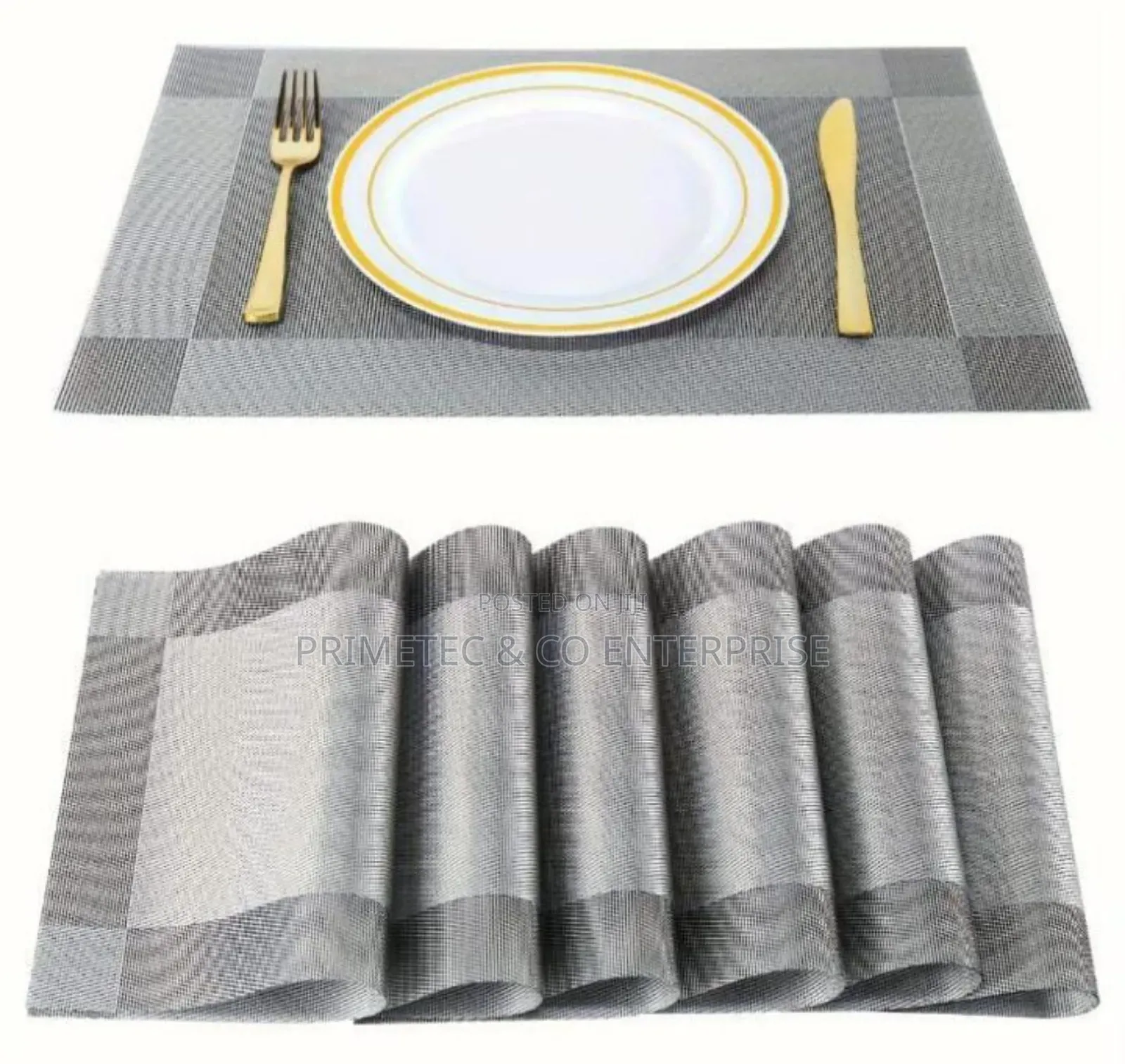 6pcs PVC Table Mats Plus One Table Runner