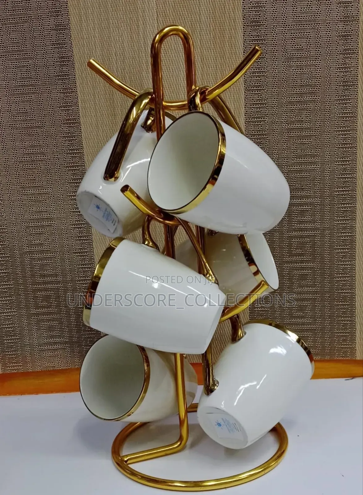Gold/White Ceramic Mugs