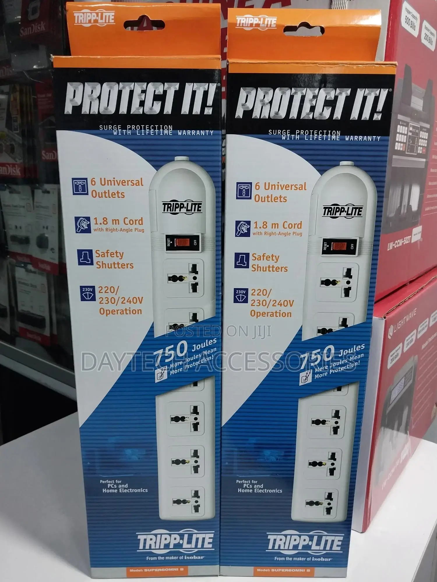 Tripp Lite 6 Way Ac Surge Protector Powerextension 230v 1.8m