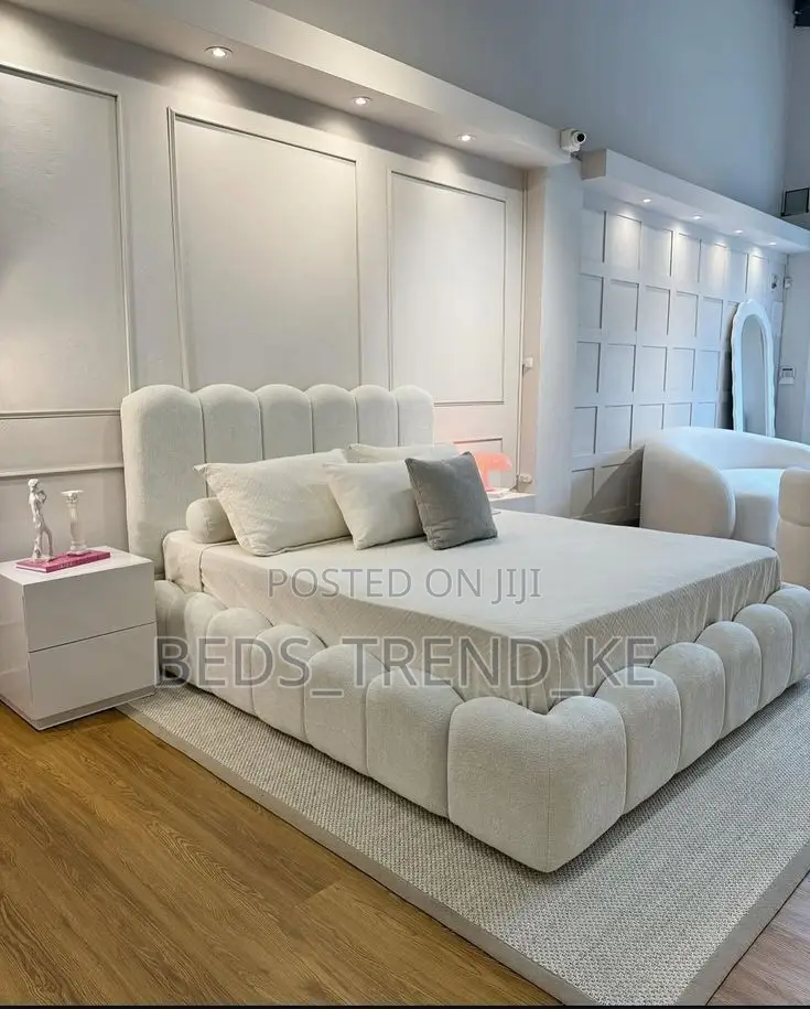 White 6 by 6 Modern Bubble Bed