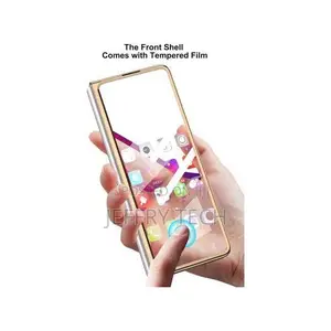 White Gold Marble Cover for Samsung Galaxy Z Fold 5 Stylish