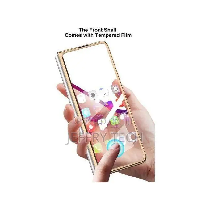 White Gold Marble Cover for Samsung Galaxy Z Fold 5 Stylish