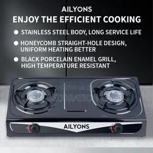 Brand New Stainless Body Black Double Gas Burner