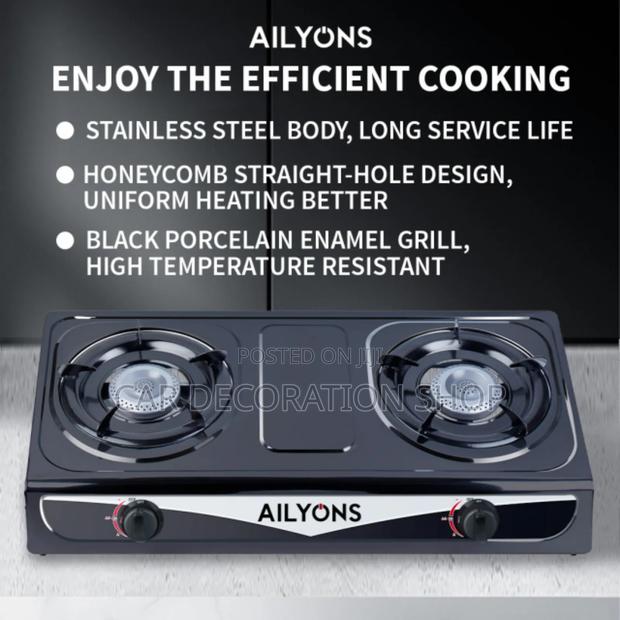 Brand New Stainless Body Black Double Gas Burner