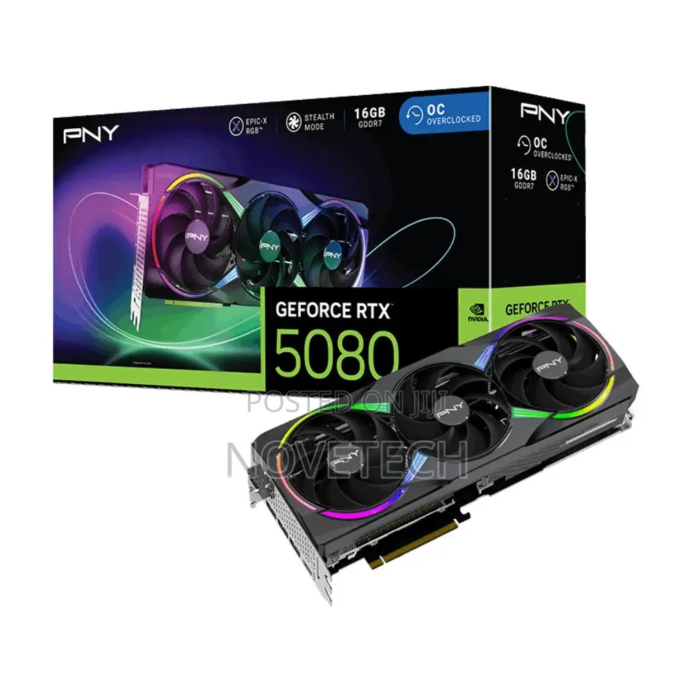 Pny Geforce RTX 5080 Epic-X Argb Oc 16gb Gddr7 Graphics Card