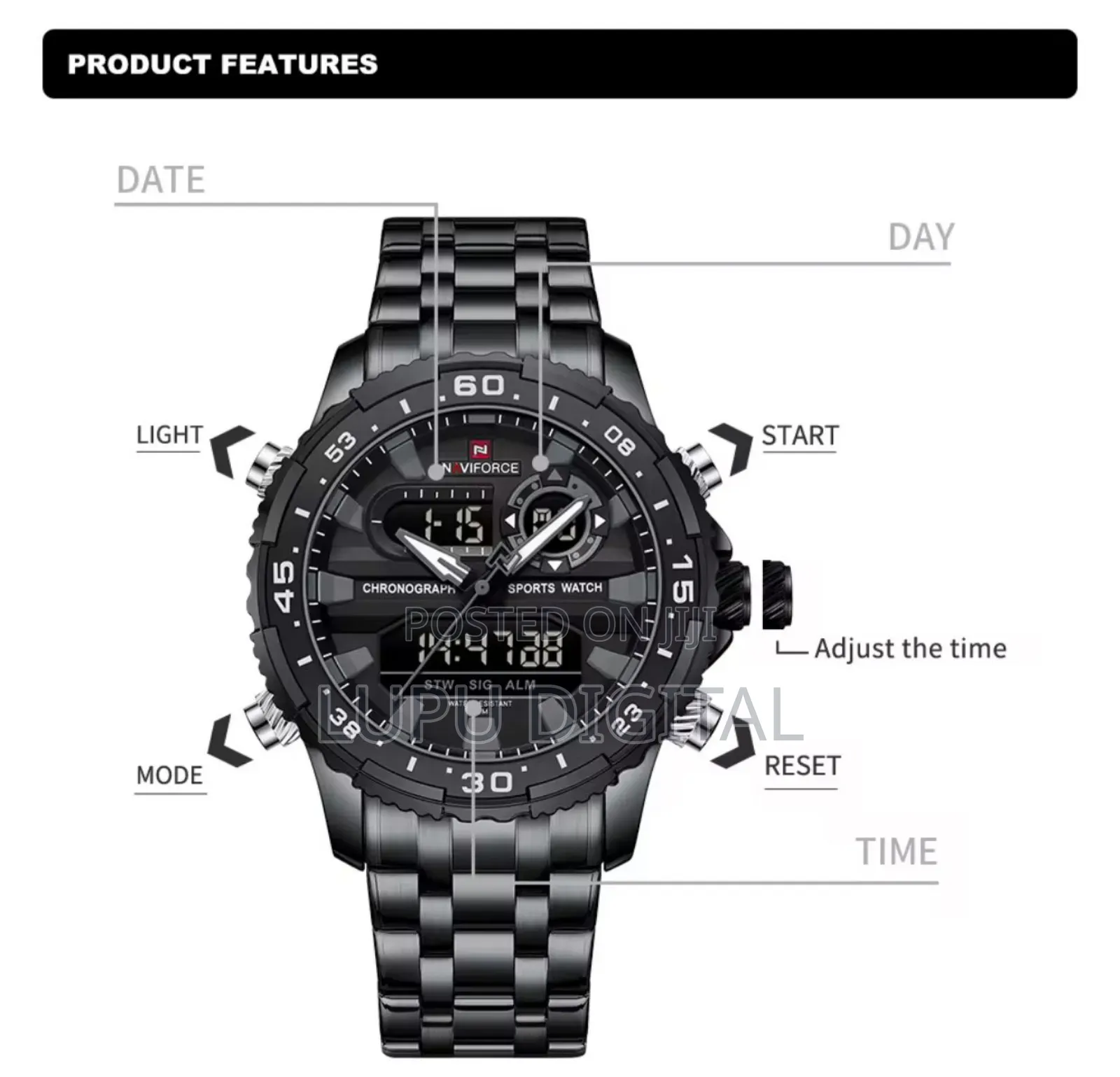 Naviforce Dual Time Gents Watch #Nf9234