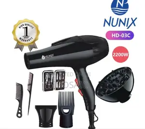 Nunix Hd-03c Commercial Blow Dry Hair Dryer With Accessories