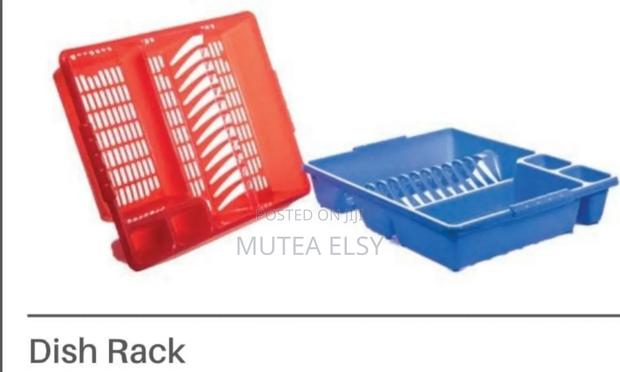 Red Blue Plastic Single Dish Rack - main view
