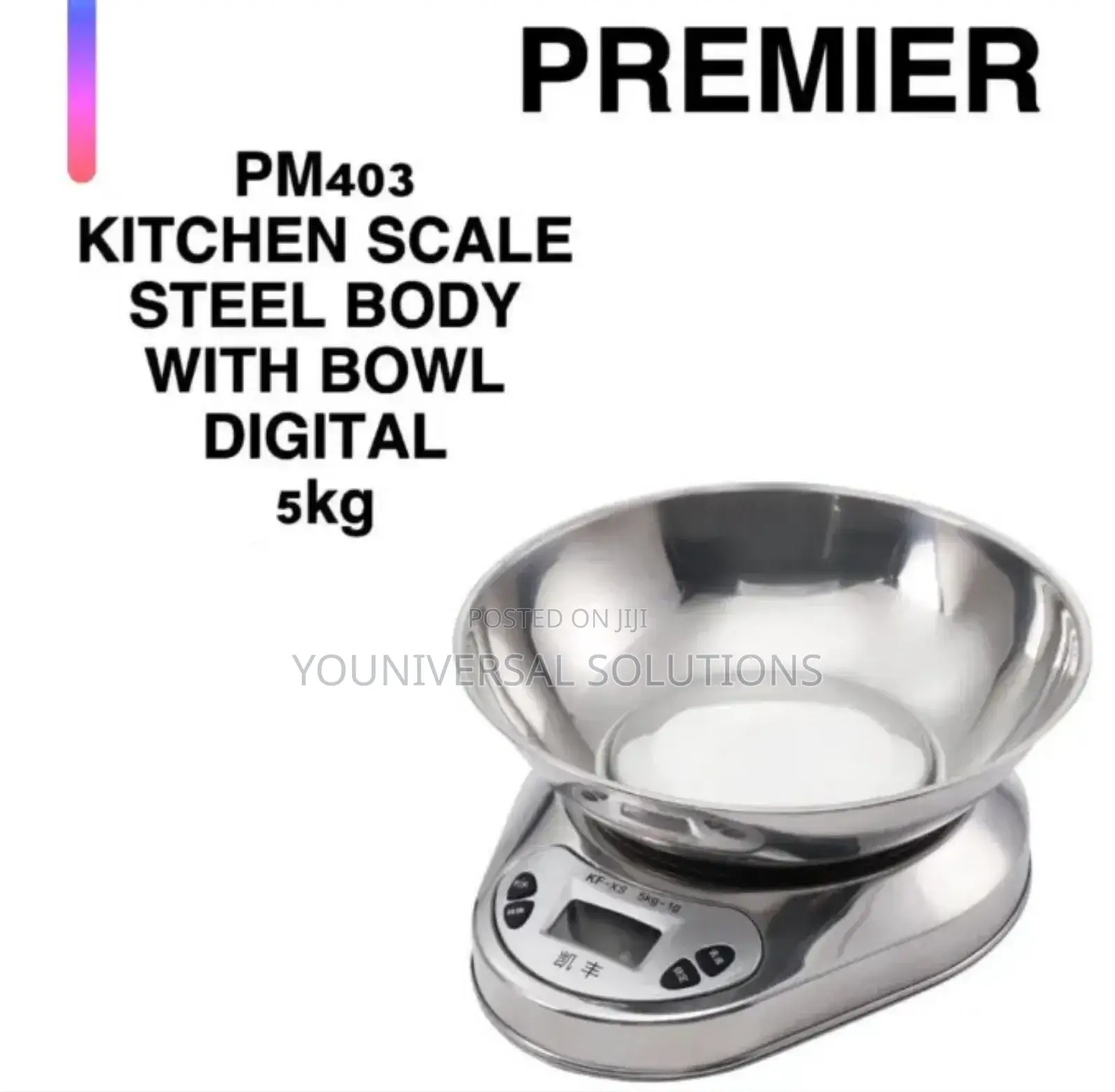 Kitchen Scale Steel Body With Bowl 5kg