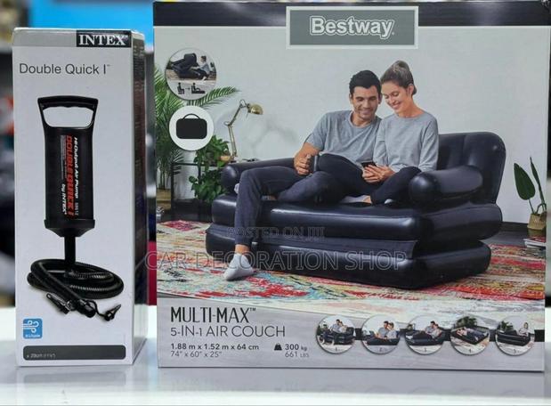 1.88mx1.52mx64cm Inflatable Sofa Bed With Pump - thumbnail 3