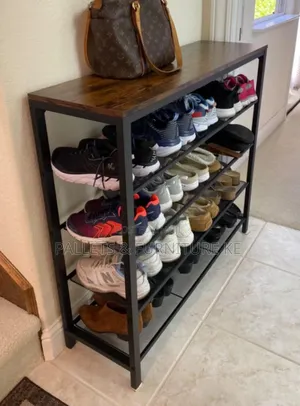 Modern Shoe Rack With Metal Frame