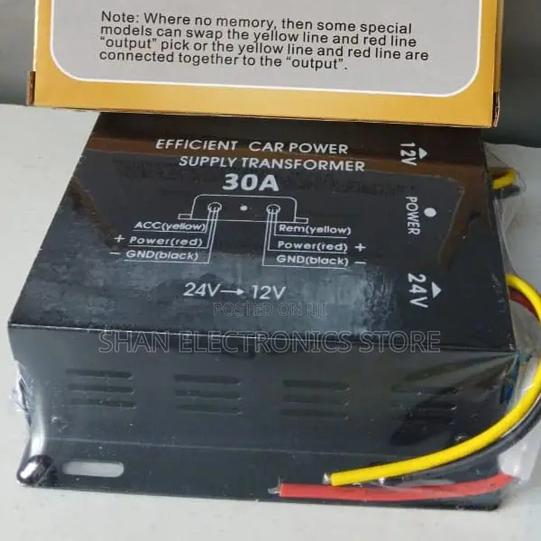 24v to 12v 30a Car Power Converter Supply Transformer -Black
