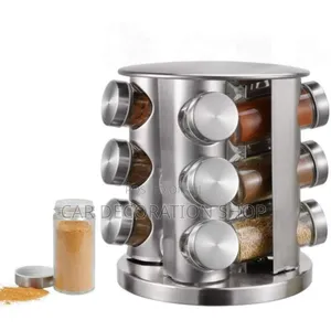 12 Rotating Spice Jars Holder