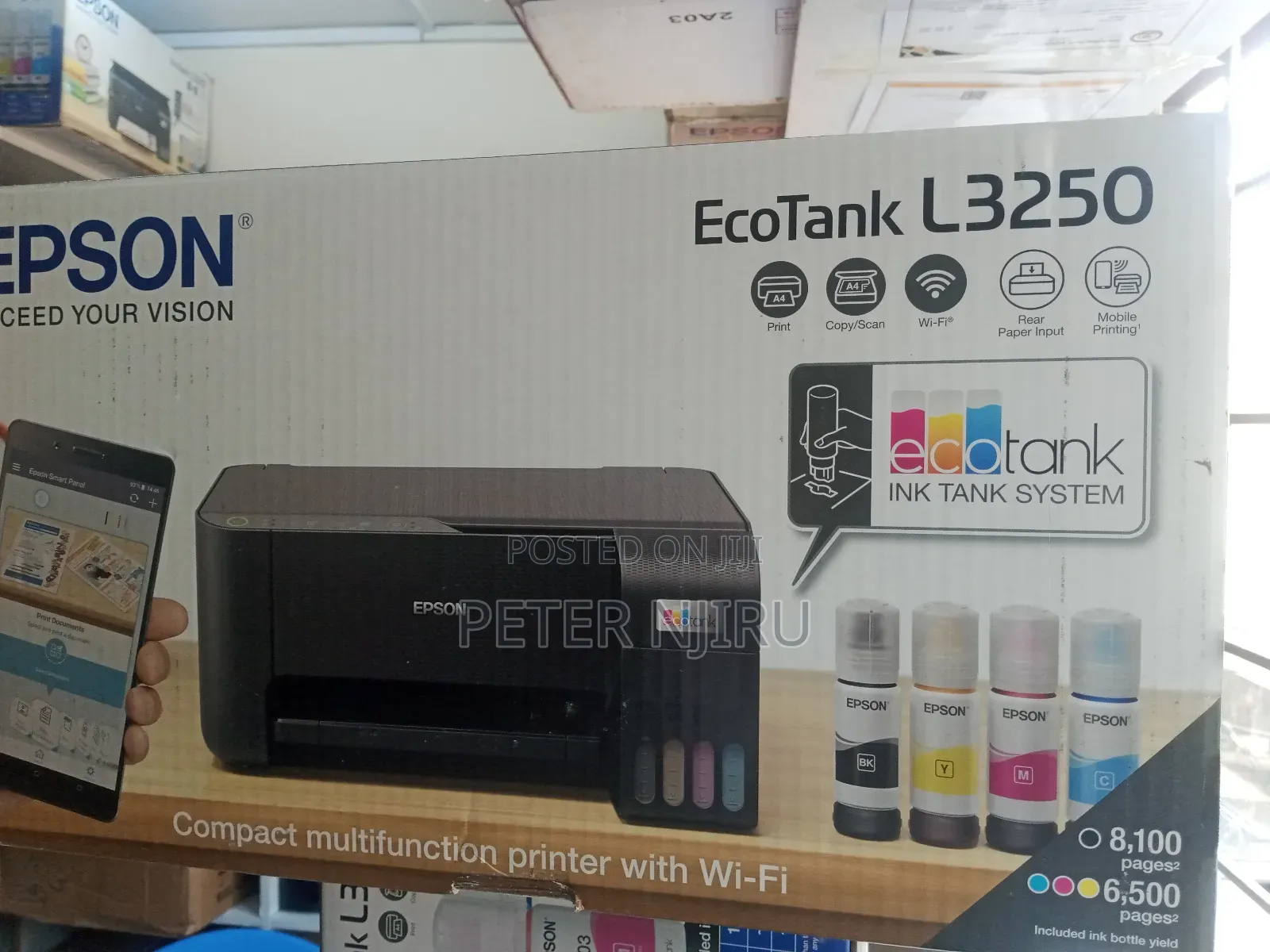 Epson Ecotank L3250 A4 Wi-Fi Ink Tank Printer
Highlights