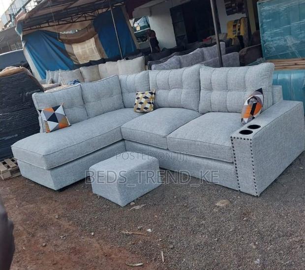 Classy 6 Seater L Seat With Cupholders