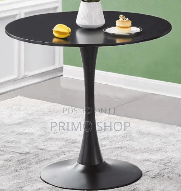 Dining Table; Round Metal Base Dining Table - thumbnail 5