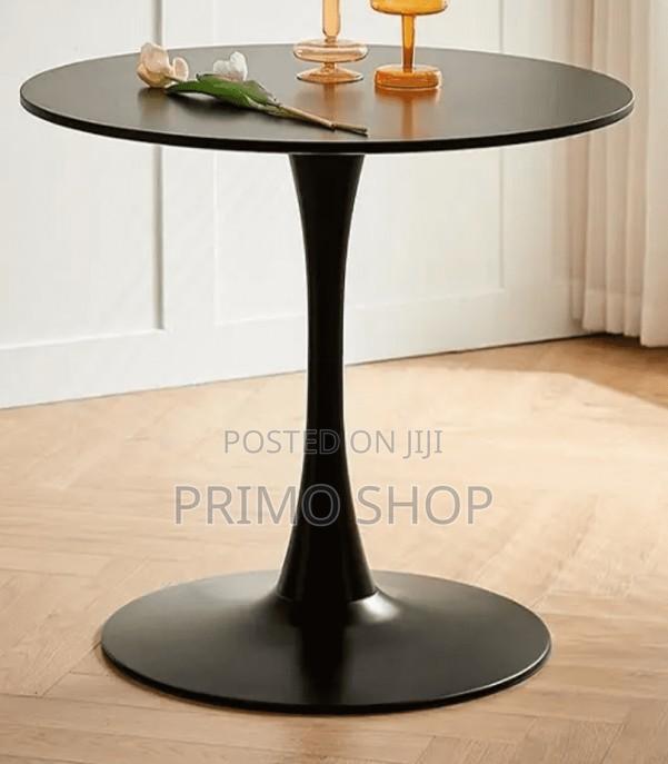 Dining Table; Round Metal Base Dining Table - thumbnail 6