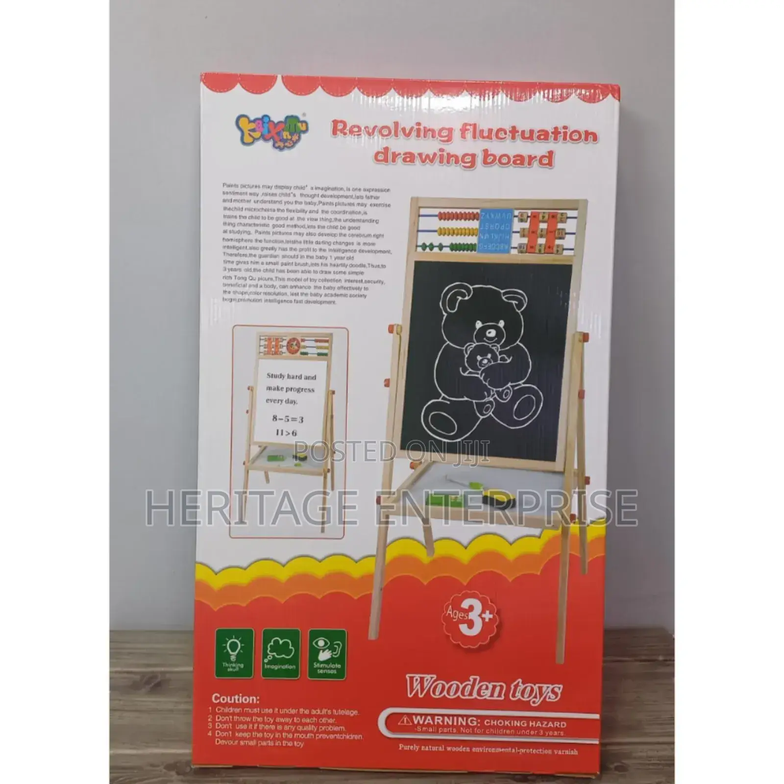 Wooden 2 in 1 Blackboard and Whitebord Stand
