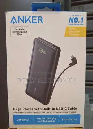 Anker Nano 30w Built-in Usb-C Cable Power Bank
