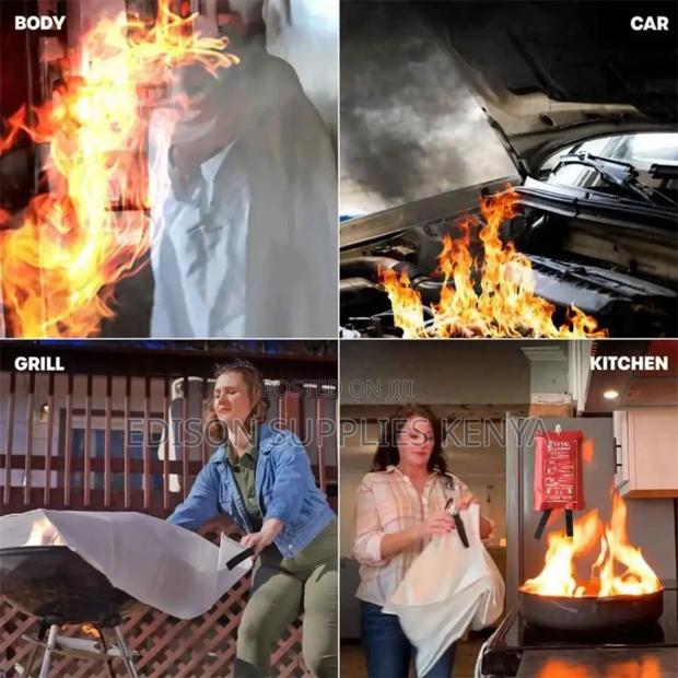 Fire Blankets Emergency Fire Blanket Kitchen Camping Flame Fire Stop - thumbnail 4
